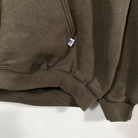 Vintage Russell Athletic Boxy Fit Pullover Hoodie Olive Brown men's size XXL - Picture 3 of 6